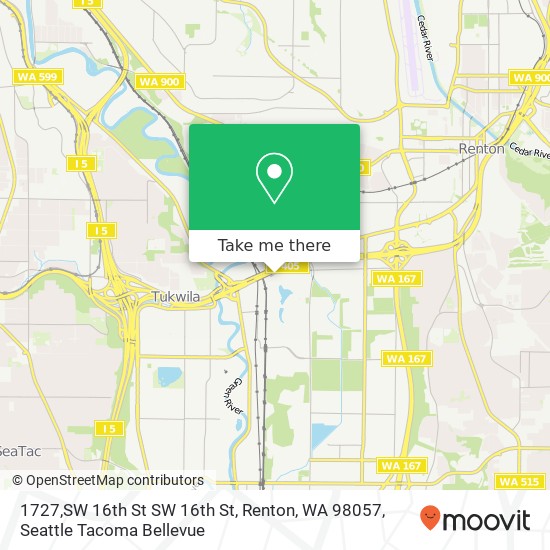 Mapa de 1727,SW 16th St SW 16th St, Renton, WA 98057