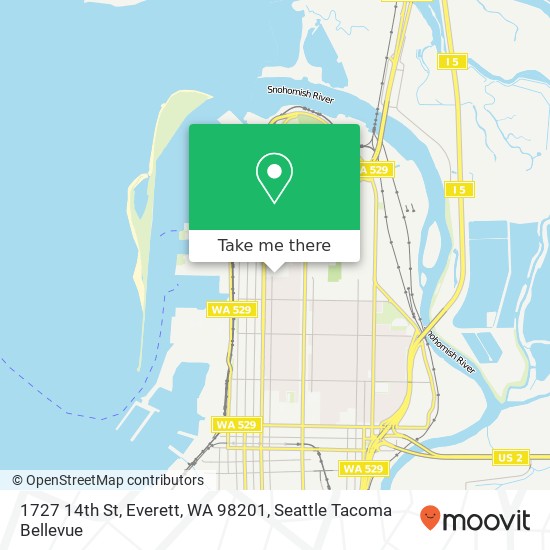 Mapa de 1727 14th St, Everett, WA 98201