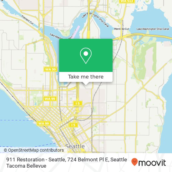 Mapa de 911 Restoration - Seattle, 724 Belmont Pl E