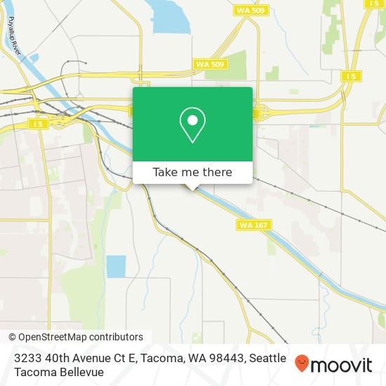 Mapa de 3233 40th Avenue Ct E, Tacoma, WA 98443
