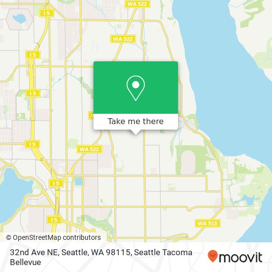 Mapa de 32nd Ave NE, Seattle, WA 98115