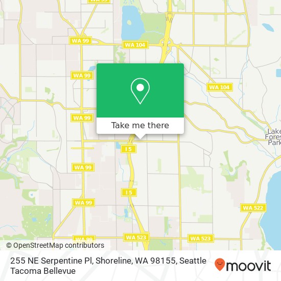 Mapa de 255 NE Serpentine Pl, Shoreline, WA 98155