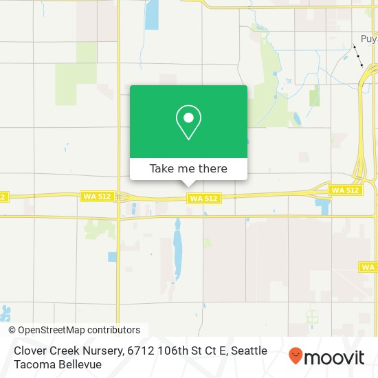 Mapa de Clover Creek Nursery, 6712 106th St Ct E