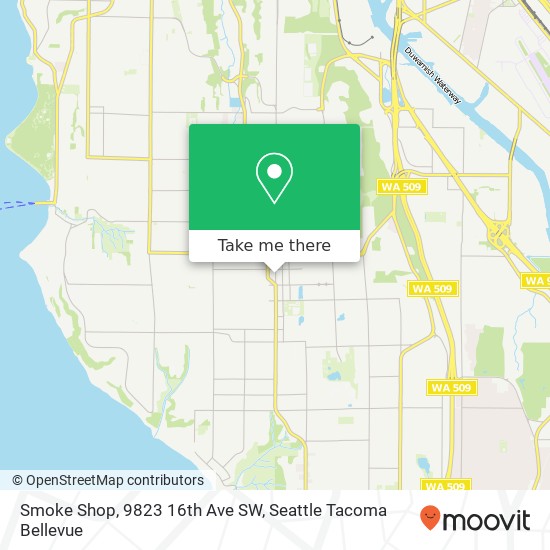 Mapa de Smoke Shop, 9823 16th Ave SW