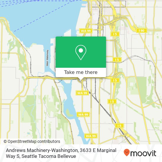 Mapa de Andrews Machinery-Washington, 3633 E Marginal Way S