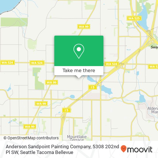 Mapa de Anderson Sandpoint Painting Company, 5308 202nd Pl SW