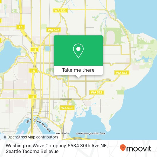 Mapa de Washington Wave Company, 5534 30th Ave NE