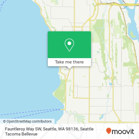 Mapa de Fauntleroy Way SW, Seattle, WA 98136