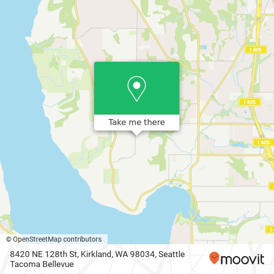 Mapa de 8420 NE 128th St, Kirkland, WA 98034