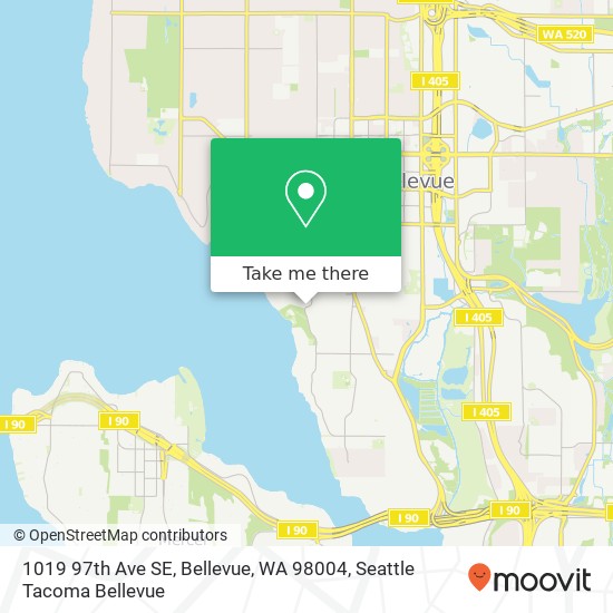 Mapa de 1019 97th Ave SE, Bellevue, WA 98004