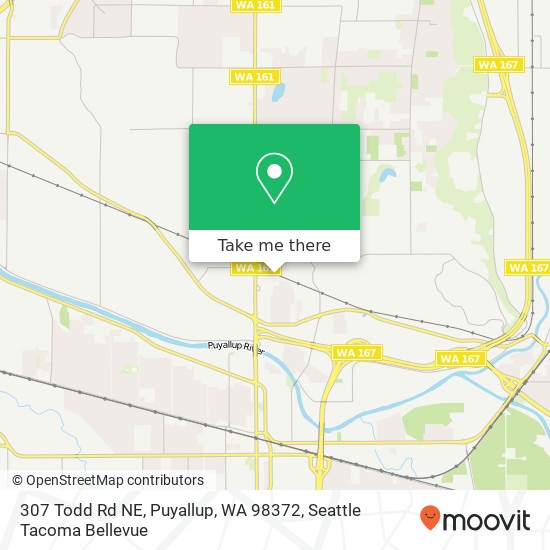 Mapa de 307 Todd Rd NE, Puyallup, WA 98372