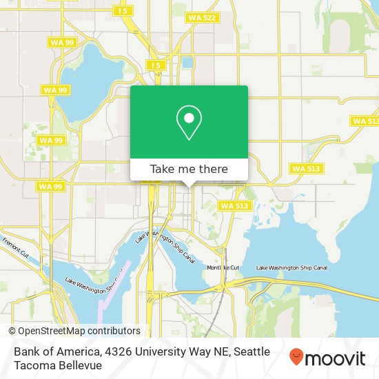 Mapa de Bank of America, 4326 University Way NE