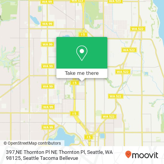 Mapa de 397,NE Thornton Pl NE Thornton Pl, Seattle, WA 98125