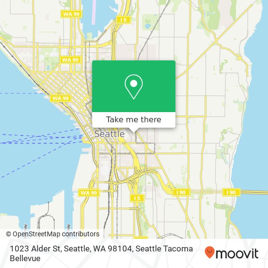 Mapa de 1023 Alder St, Seattle, WA 98104