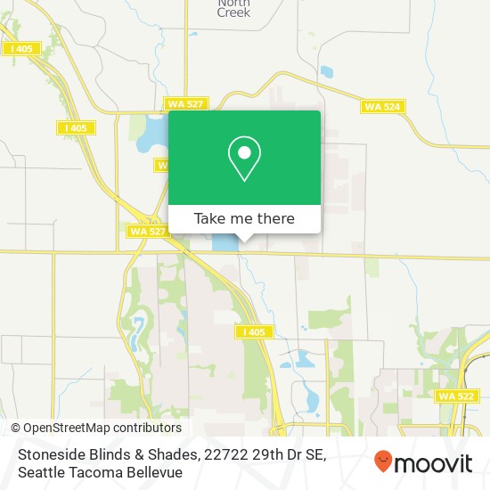 Mapa de Stoneside Blinds & Shades, 22722 29th Dr SE