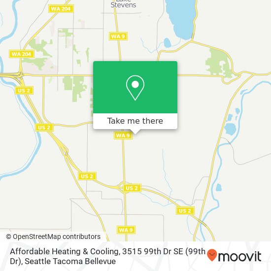 Mapa de Affordable Heating & Cooling, 3515 99th Dr SE