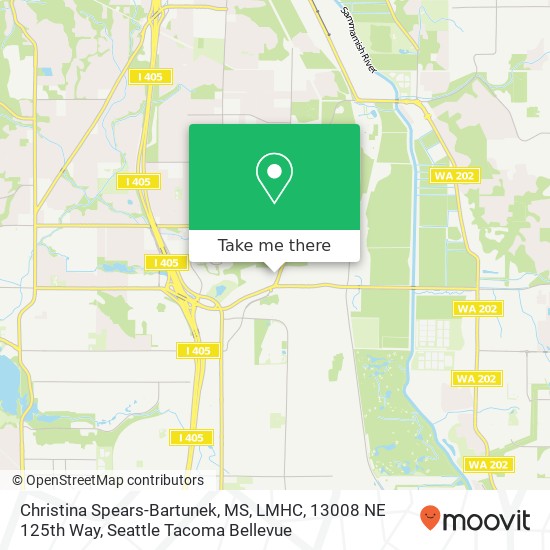 Mapa de Christina Spears-Bartunek, MS, LMHC, 13008 NE 125th Way