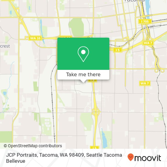 Mapa de JCP Portraits, Tacoma, WA 98409