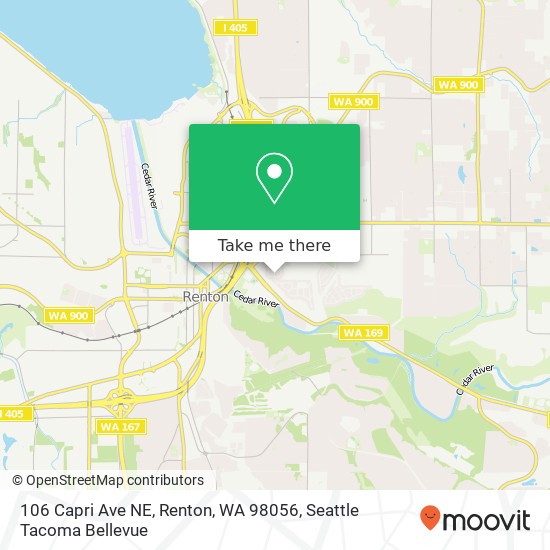 Mapa de 106 Capri Ave NE, Renton, WA 98056