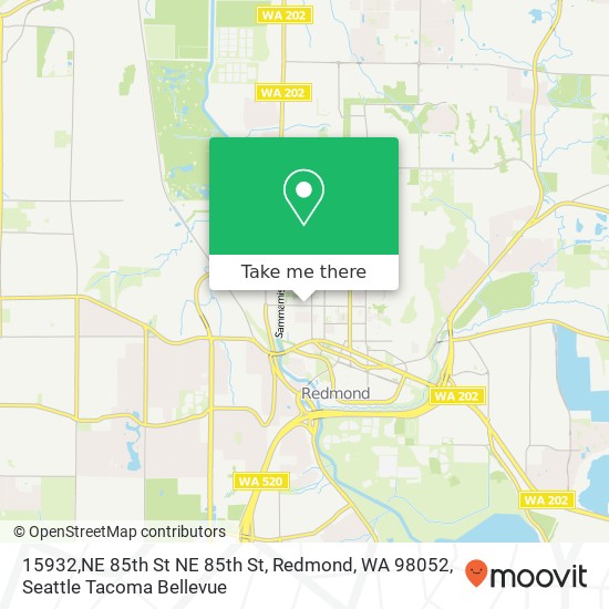 Mapa de 15932,NE 85th St NE 85th St, Redmond, WA 98052