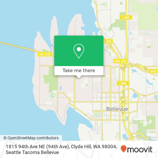 Mapa de 1815 94th Ave NE (94th Ave), Clyde Hill, WA 98004