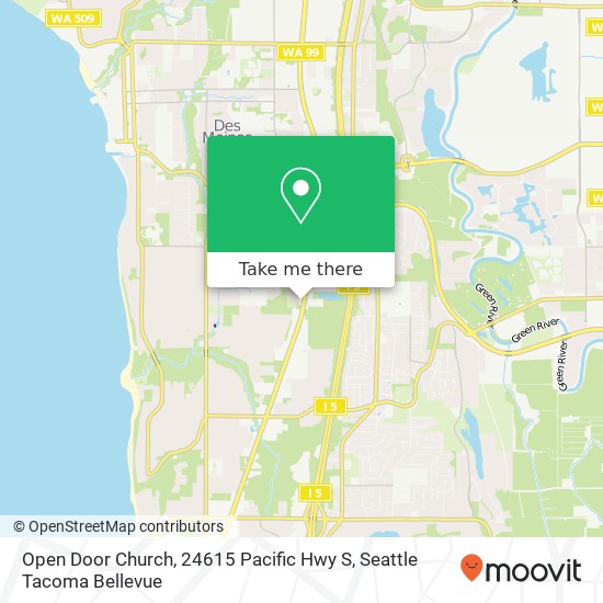 Mapa de Open Door Church, 24615 Pacific Hwy S