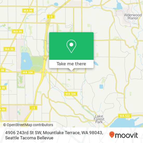 Mapa de 4906 243rd St SW, Mountlake Terrace, WA 98043