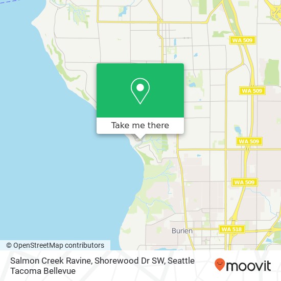 Salmon Creek Ravine, Shorewood Dr SW map