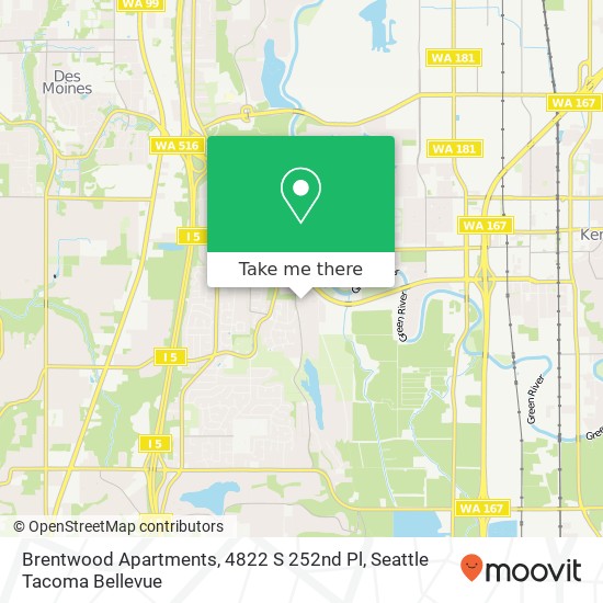 Mapa de Brentwood Apartments, 4822 S 252nd Pl