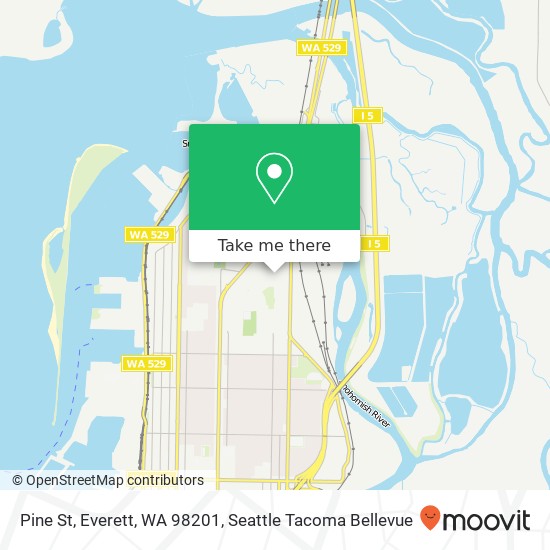 Pine St, Everett, WA 98201 map