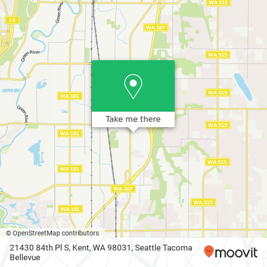 Mapa de 21430 84th Pl S, Kent, WA 98031