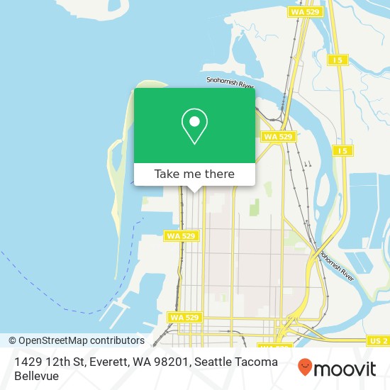 Mapa de 1429 12th St, Everett, WA 98201