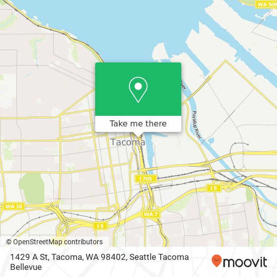 Mapa de 1429 A St, Tacoma, WA 98402