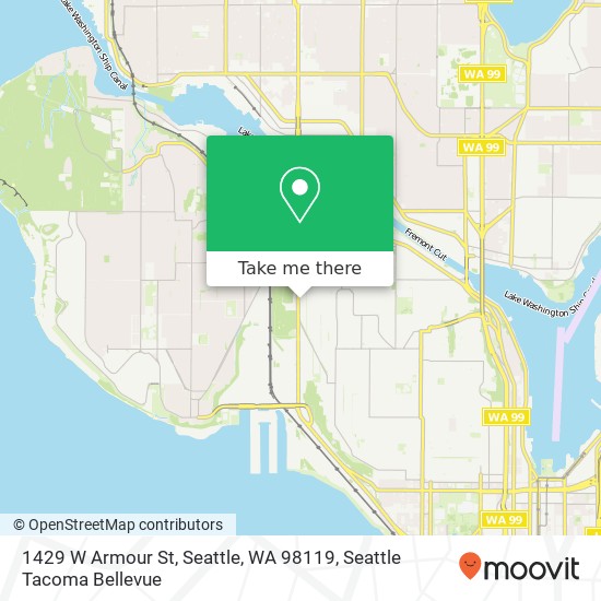 Mapa de 1429 W Armour St, Seattle, WA 98119