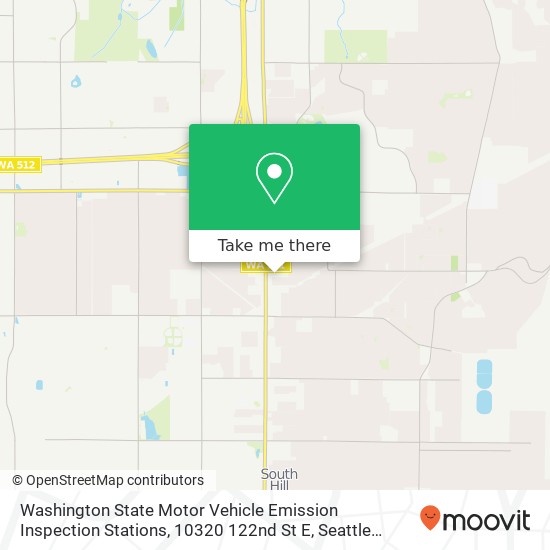 Washington State Motor Vehicle Emission Inspection Stations, 10320 122nd St E map
