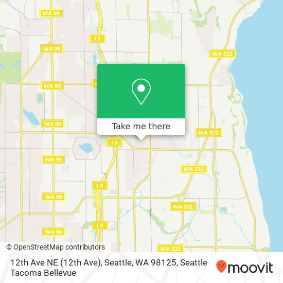 Mapa de 12th Ave NE (12th Ave), Seattle, WA 98125