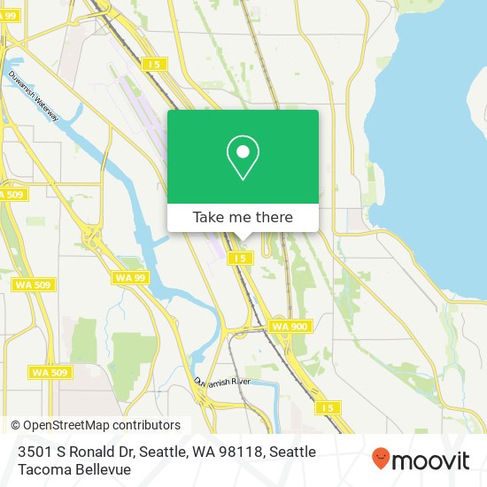 Mapa de 3501 S Ronald Dr, Seattle, WA 98118