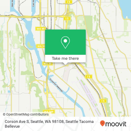 Mapa de Corson Ave S, Seattle, WA 98108