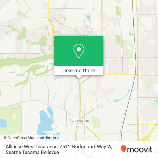 Alliance West Insurance, 7512 Bridgeport Way W map