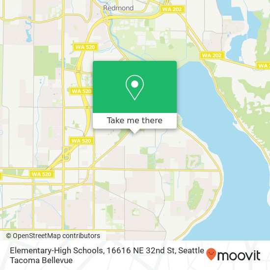 Mapa de Elementary-High Schools, 16616 NE 32nd St
