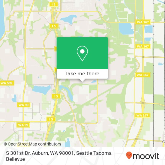 Mapa de S 301st Dr, Auburn, WA 98001