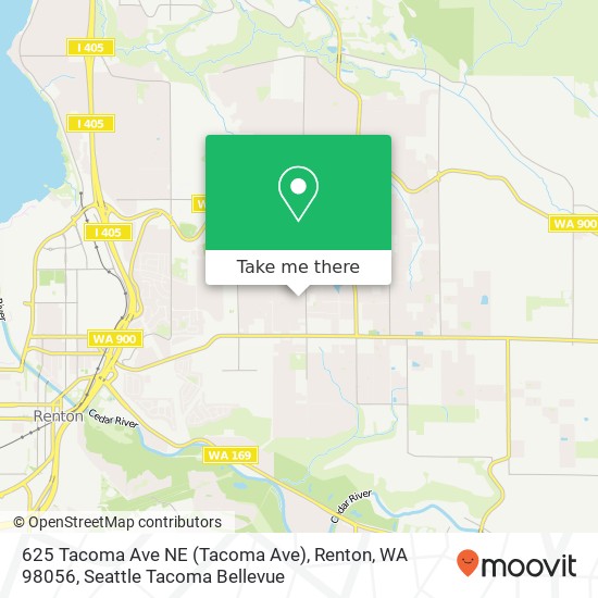 Mapa de 625 Tacoma Ave NE (Tacoma Ave), Renton, WA 98056