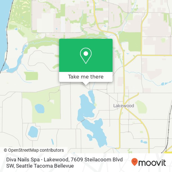 Diva Nails Spa - Lakewood, 7609 Steilacoom Blvd SW map