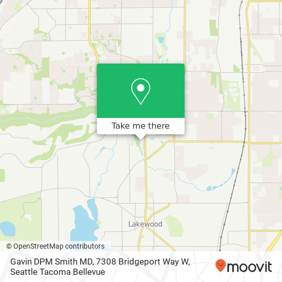 Gavin DPM Smith MD, 7308 Bridgeport Way W map