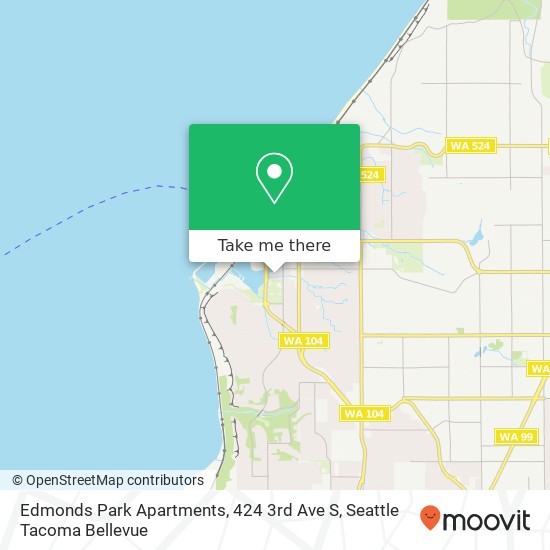 Mapa de Edmonds Park Apartments, 424 3rd Ave S