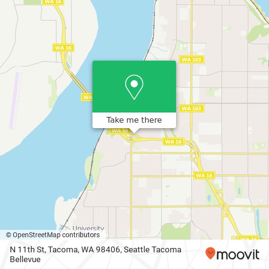 Mapa de N 11th St, Tacoma, WA 98406