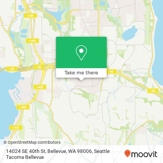 Mapa de 14024 SE 40th St, Bellevue, WA 98006