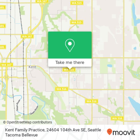 Mapa de Kent Family Practice, 24604 104th Ave SE