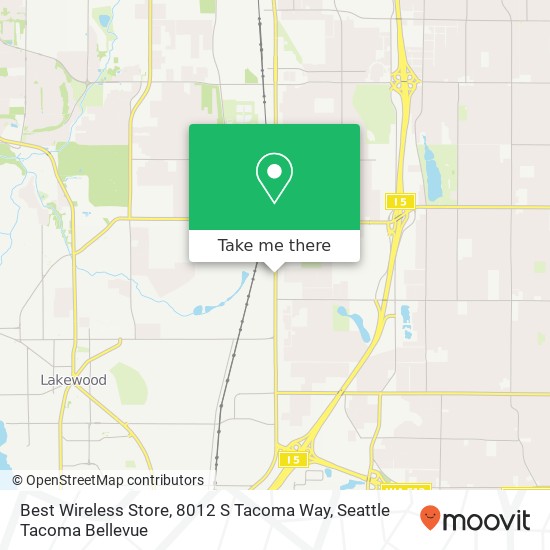 Best Wireless Store, 8012 S Tacoma Way map