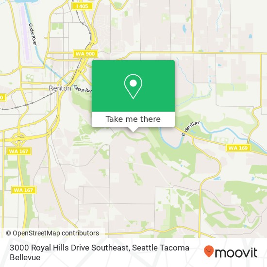 Mapa de 3000 Royal Hills Drive Southeast, 3000 Royal Hills Dr SE, Renton, WA 98058, USA